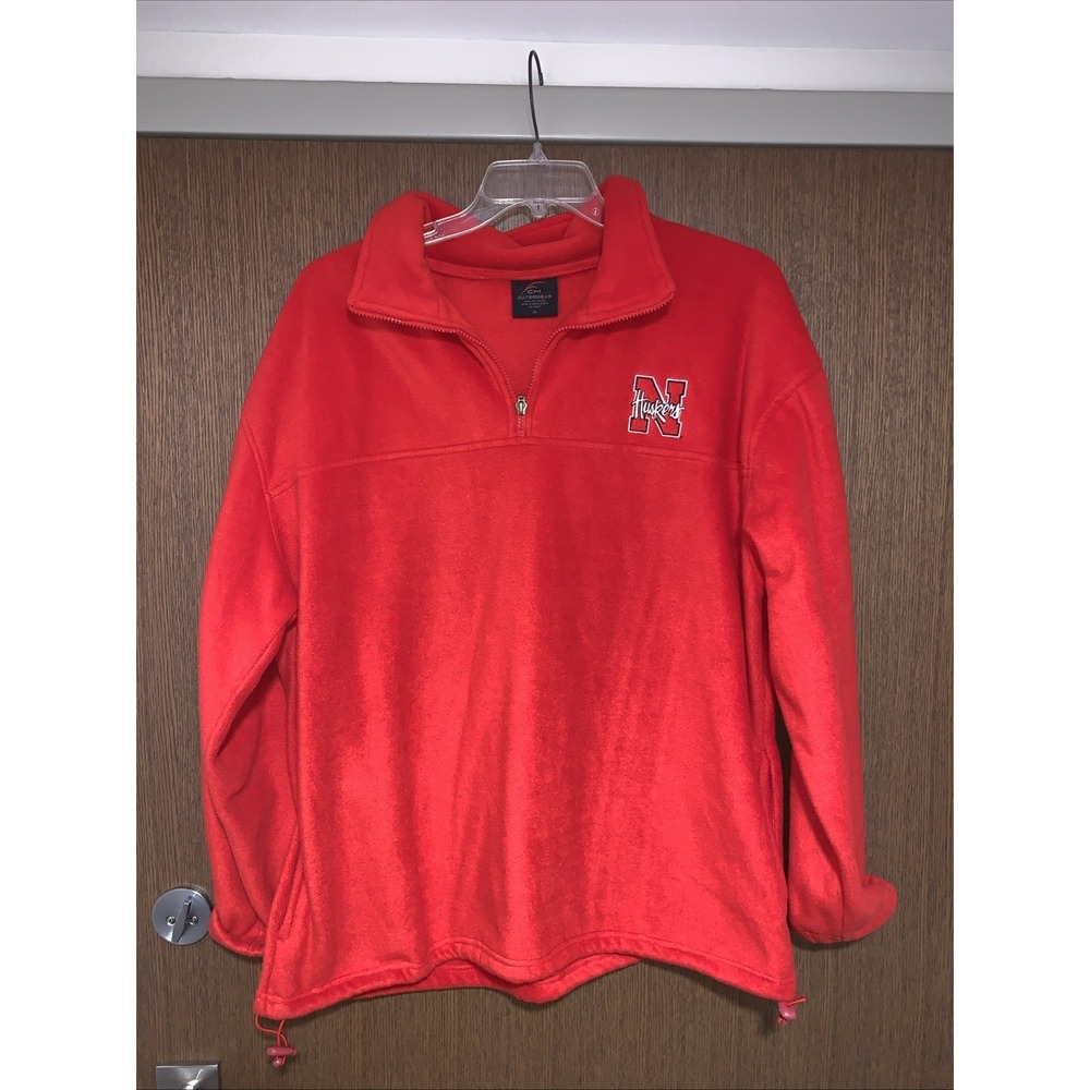 Vintage Nebraska Cornhuskers Polyester Sweater Long Sleeve XL Quarter Zip
